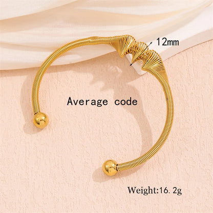 Simple Style Solid Color 201 Stainless Steel 18K Gold Plated Bracelets In Bulk