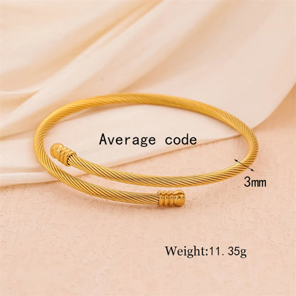 Simple Style Solid Color 201 Stainless Steel 18K Gold Plated Bracelets In Bulk