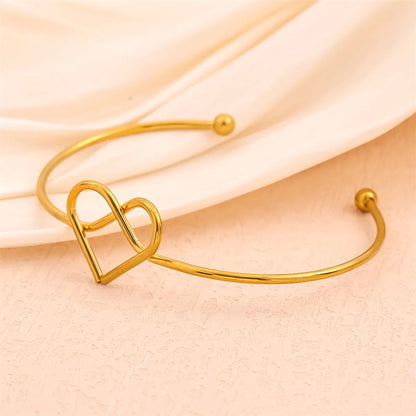 Simple Style Solid Color 201 Stainless Steel 18K Gold Plated Bracelets In Bulk