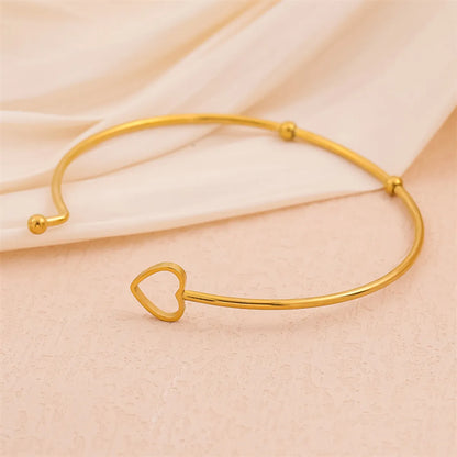 Simple Style Solid Color 201 Stainless Steel 18K Gold Plated Bracelets In Bulk