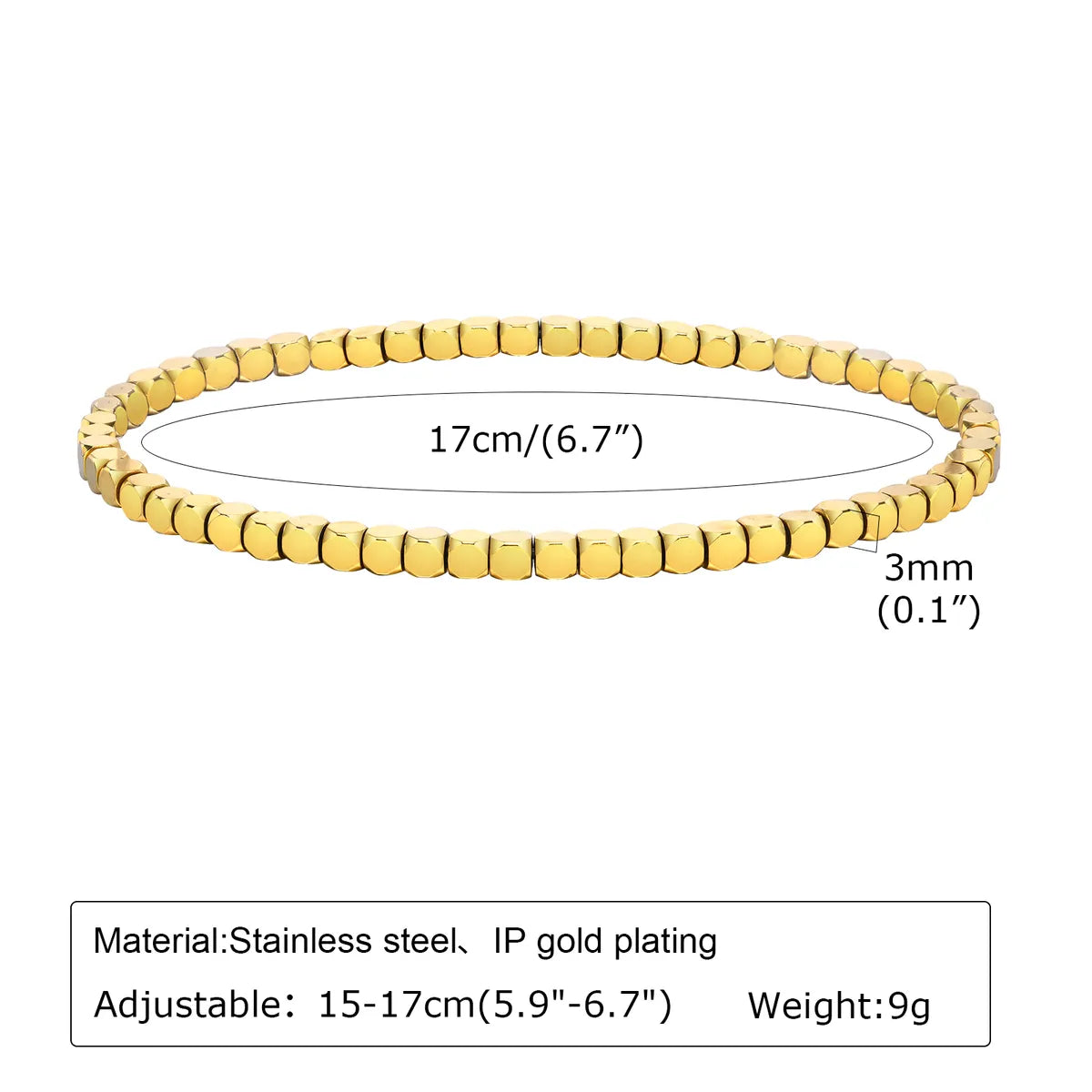 Simple Style Solid Color Stainless Steel Plating 18k Gold Plated Bracelets