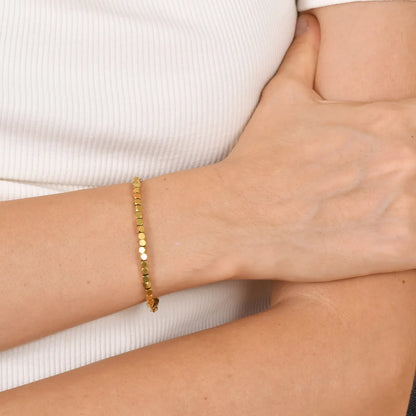 Simple Style Solid Color Stainless Steel Plating 18k Gold Plated Bracelets