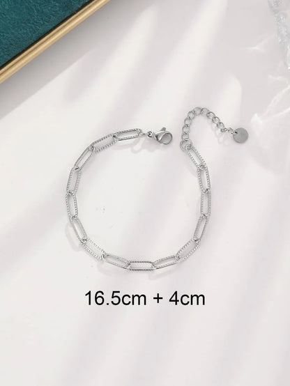 Simple Style Solid Color Stainless Steel Plating 18k Gold Plated Bracelets