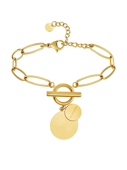 Simple Style Solid Color Stainless Steel Plating 18k Gold Plated Bracelets