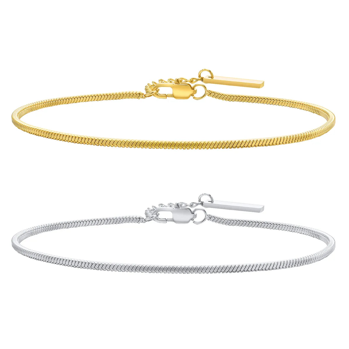 Simple Style Solid Color Stainless Steel Plating 18k Gold Plated Bracelets