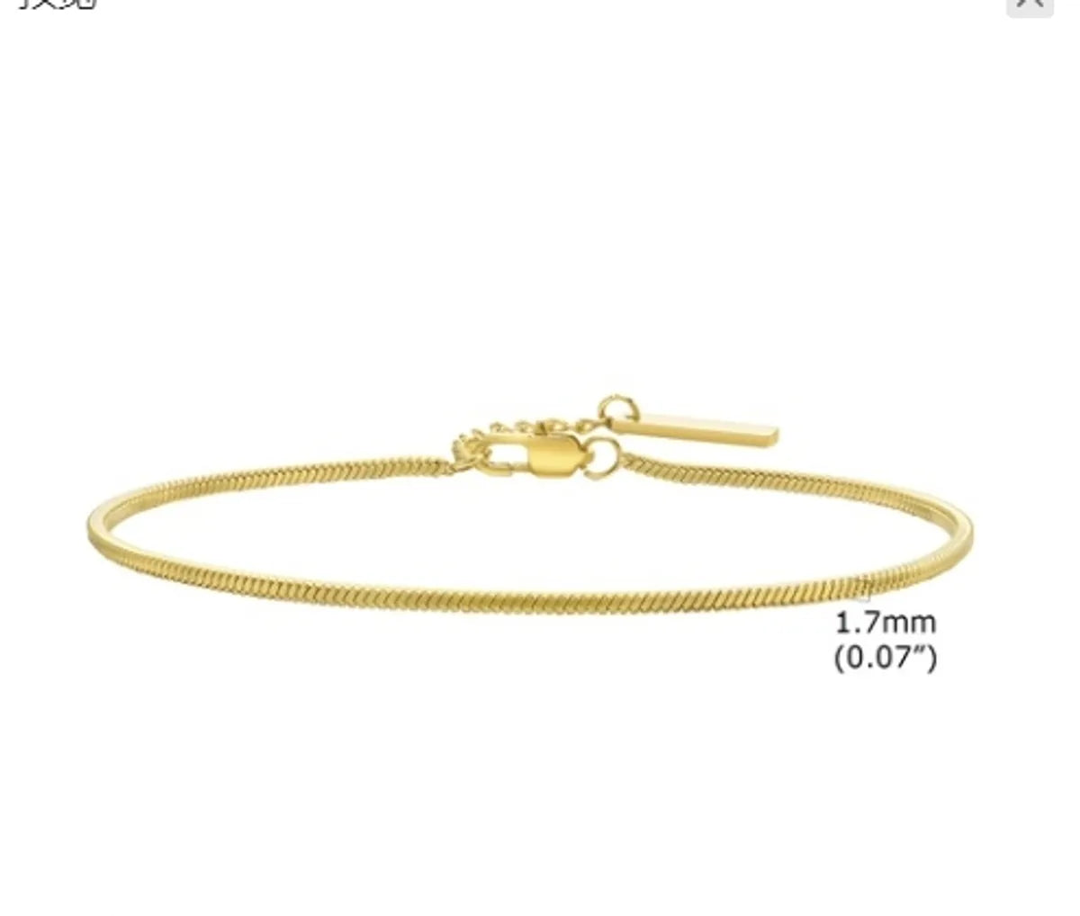 Simple Style Solid Color Stainless Steel Plating 18k Gold Plated Bracelets