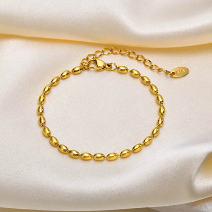 Simple Style Solid Color Stainless Steel Plating 18k Gold Plated Bracelets