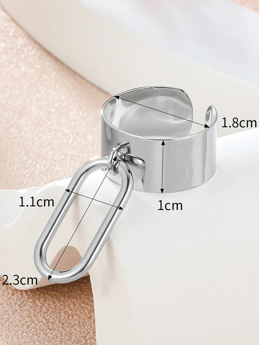 Simple Style Solid Color Stainless Steel Plating 18k Gold Plated Charm Rings