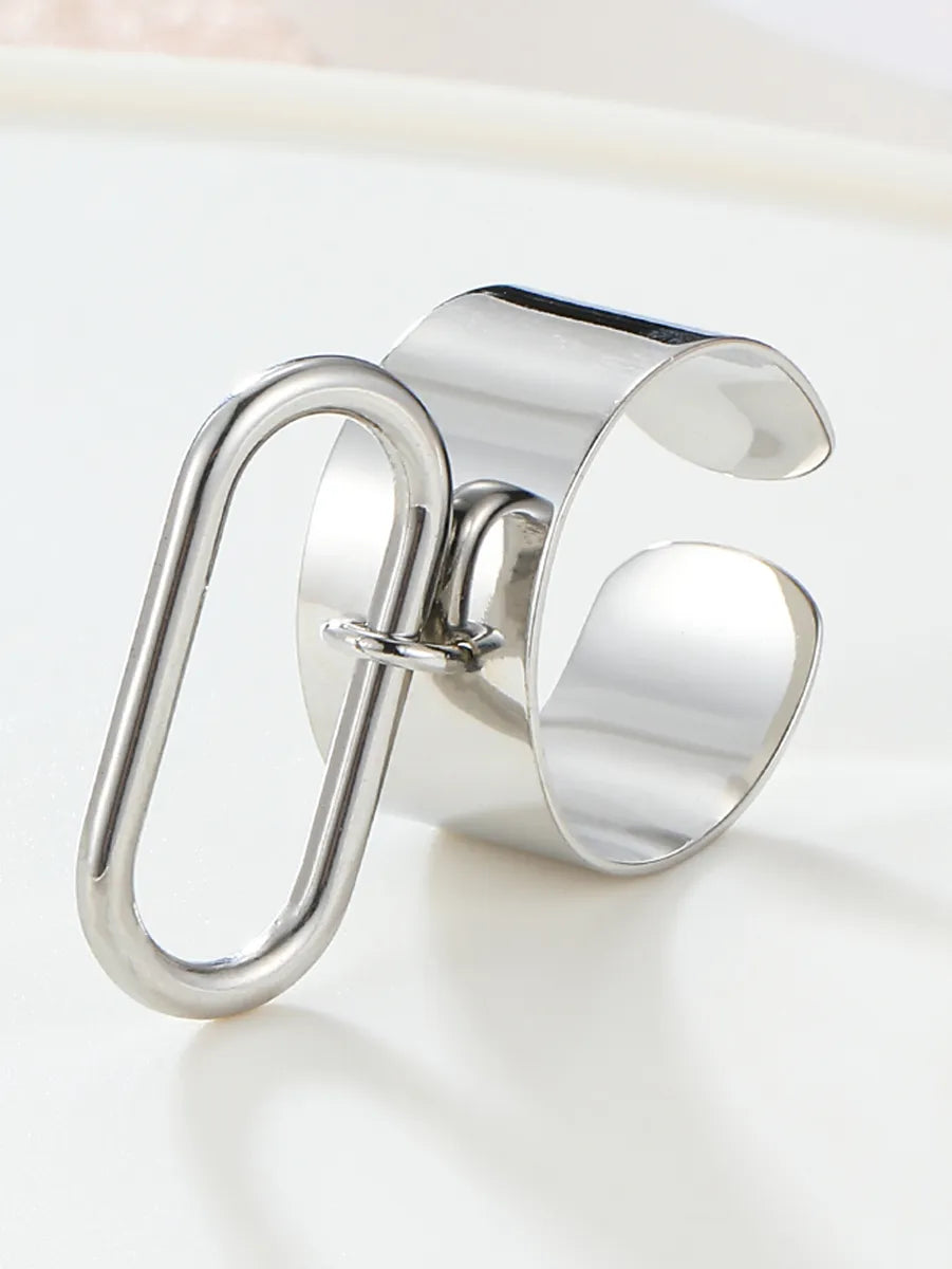 Simple Style Solid Color Stainless Steel Plating 18k Gold Plated Charm Rings