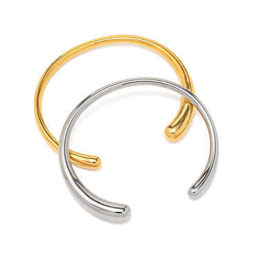 Simple Style Solid Color Stainless Steel Plating 18k Gold Plated Cuff Bracelets