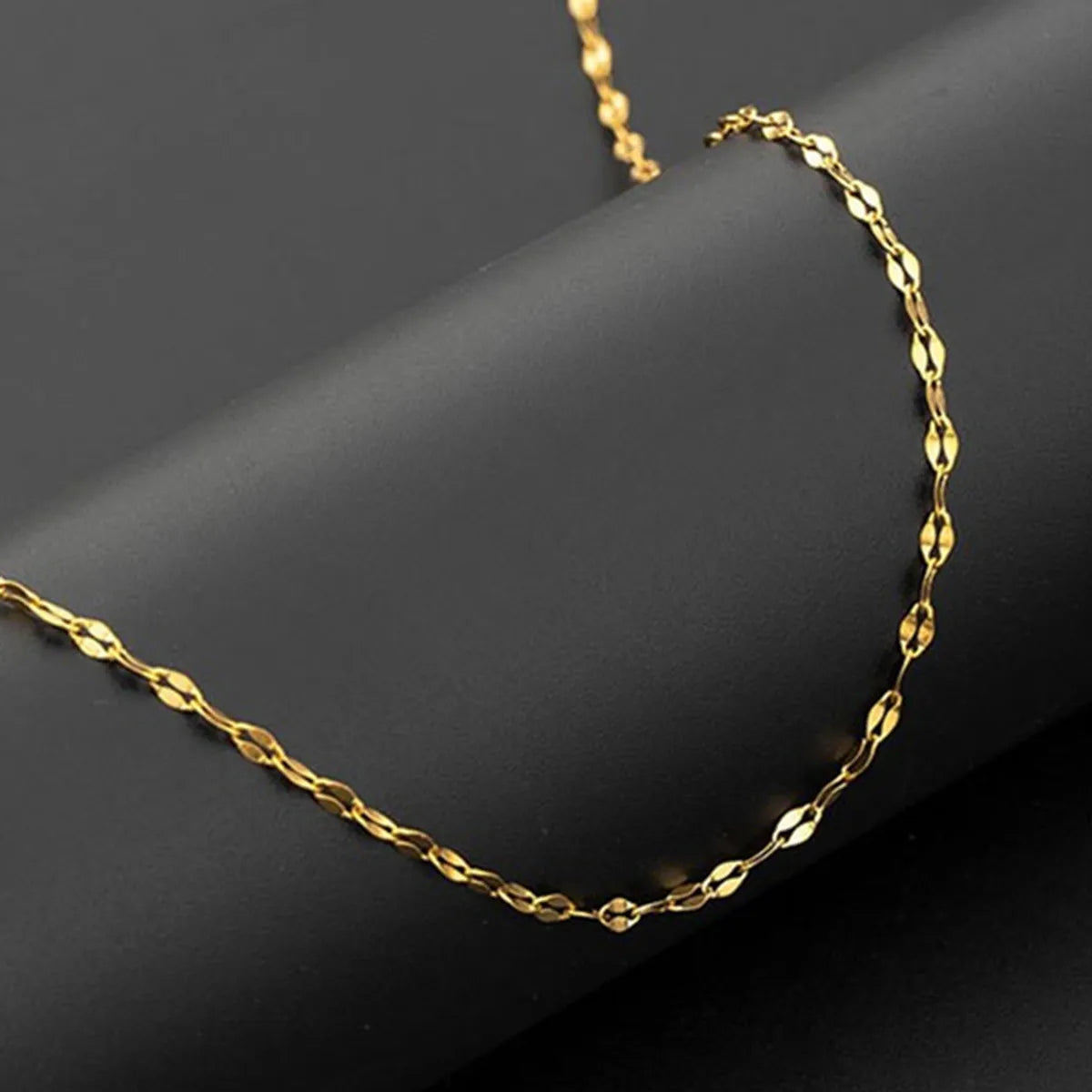 Simple Style Solid Color Stainless Steel Plating 18k Gold Plated Necklace