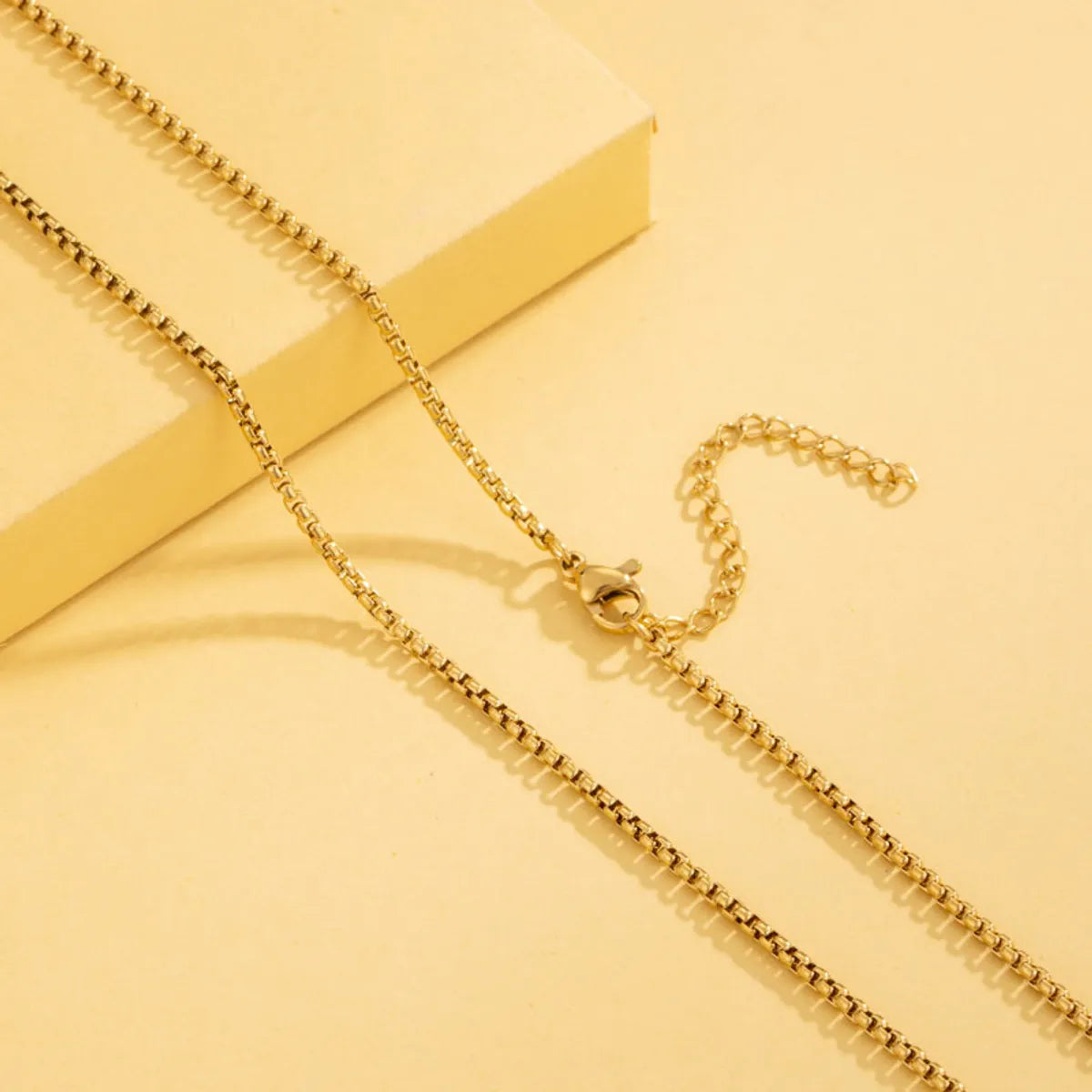 Simple Style Solid Color Stainless Steel Plating 18k Gold Plated Necklace