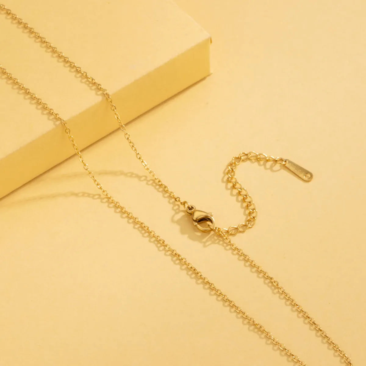 Simple Style Solid Color Stainless Steel Plating 18k Gold Plated Necklace