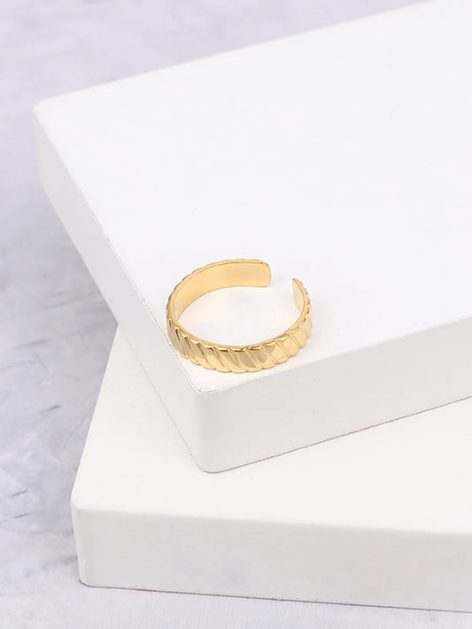 Simple Style Solid Color Stainless Steel Plating 18k Gold Plated Open Rings