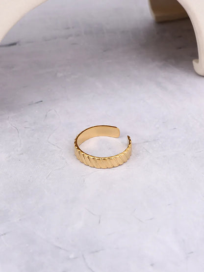 Simple Style Solid Color Stainless Steel Plating 18k Gold Plated Open Rings