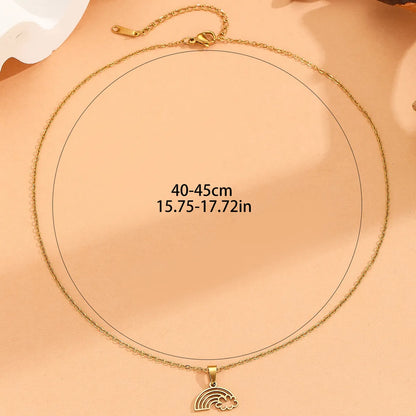 Simple Style Solid Color Stainless Steel Plating 18k Gold Plated Pendant Necklace