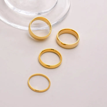 Simple Style Solid Color Stainless Steel Plating 18k Gold Plated Rings