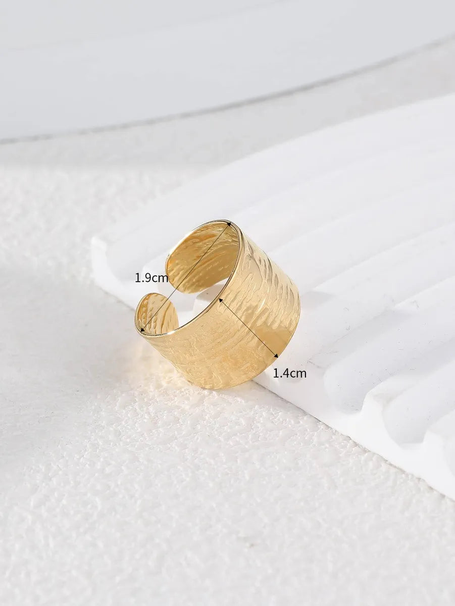 Simple Style Solid Color Stainless Steel Plating 18k Gold Plated Rings