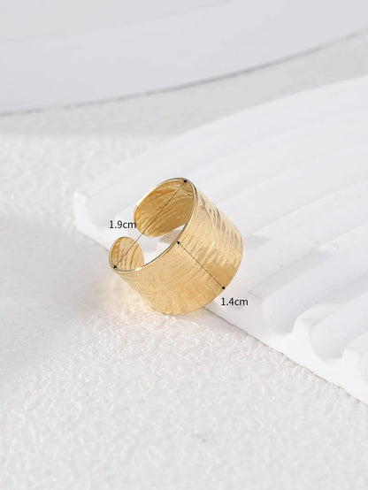 Simple Style Solid Color Stainless Steel Plating 18k Gold Plated Rings