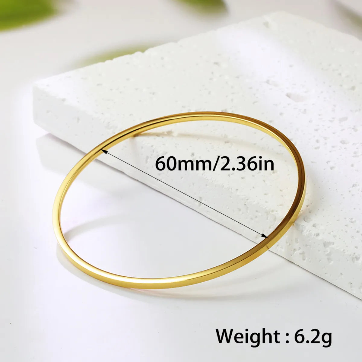 Simple Style Solid Color Stainless Steel Plating 18k Gold Plated Rose Gold Plated Bangle