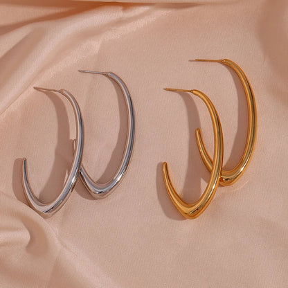 Simple Style Solid Color Stainless Steel Plating 18k Gold Plated Women's Ear Studs