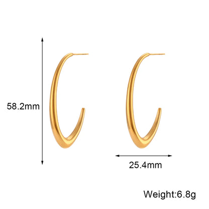 Simple Style Solid Color Stainless Steel Plating 18k Gold Plated Women's Ear Studs