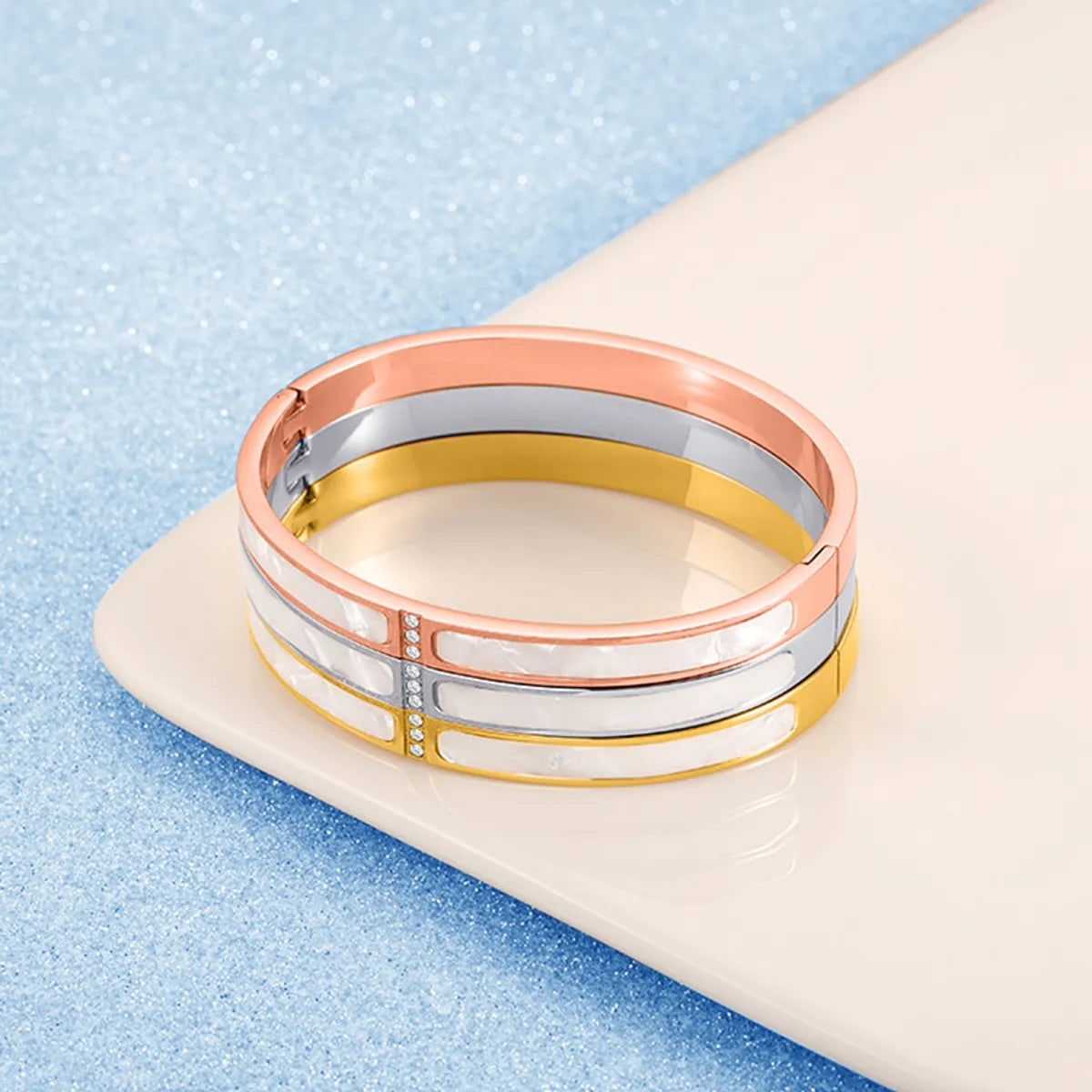 Simple Style Solid Color Stainless Steel Plating Bangle