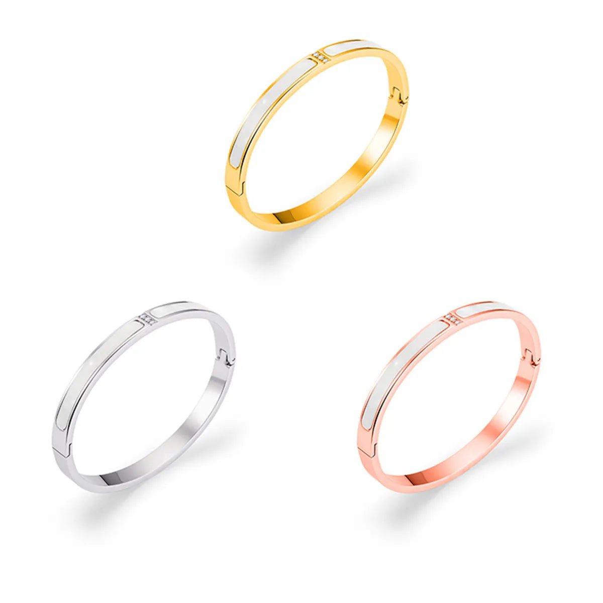 Simple Style Solid Color Stainless Steel Plating Bangle