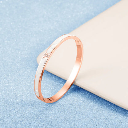 Simple Style Solid Color Stainless Steel Plating Bangle