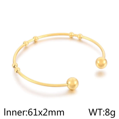 Simple Style Solid Color Stainless Steel 18K Gold Plated Bangle In Bulk