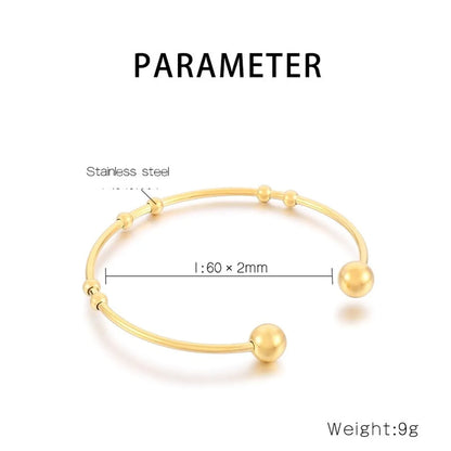 Simple Style Solid Color Stainless Steel 18K Gold Plated Bangle In Bulk