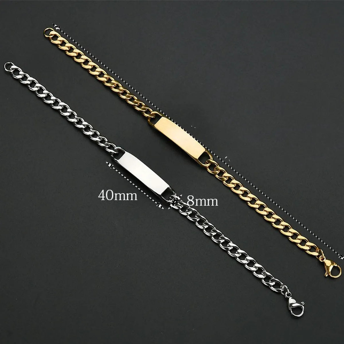 Simple Style Solid Color Stainless Steel Plating Men'S Bracelets