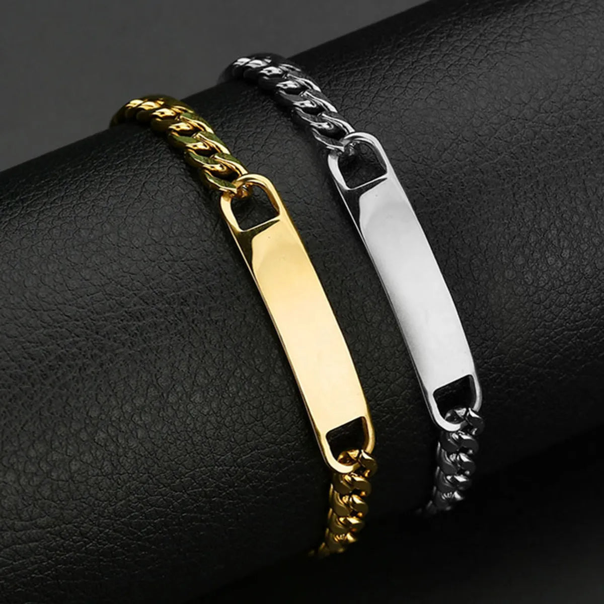 Simple Style Solid Color Stainless Steel Plating Men'S Bracelets