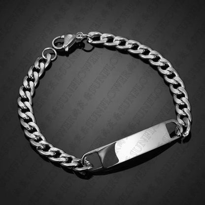 Simple Style Solid Color Stainless Steel Plating Men'S Bracelets