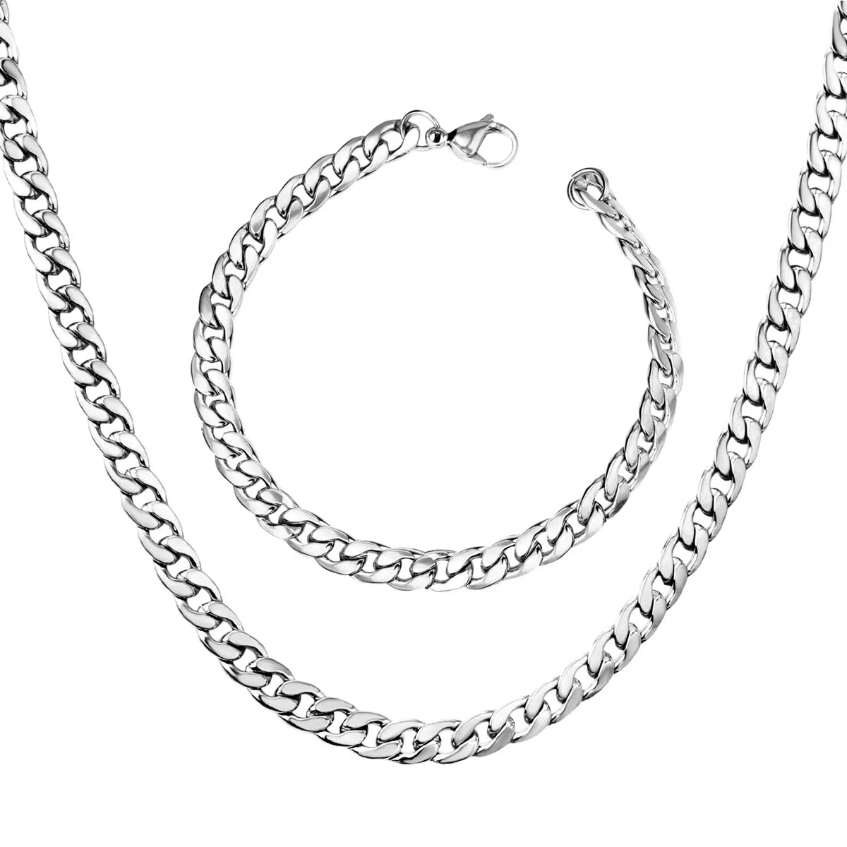 Simple Style Solid Color Stainless Steel Plating Bracelets Necklace