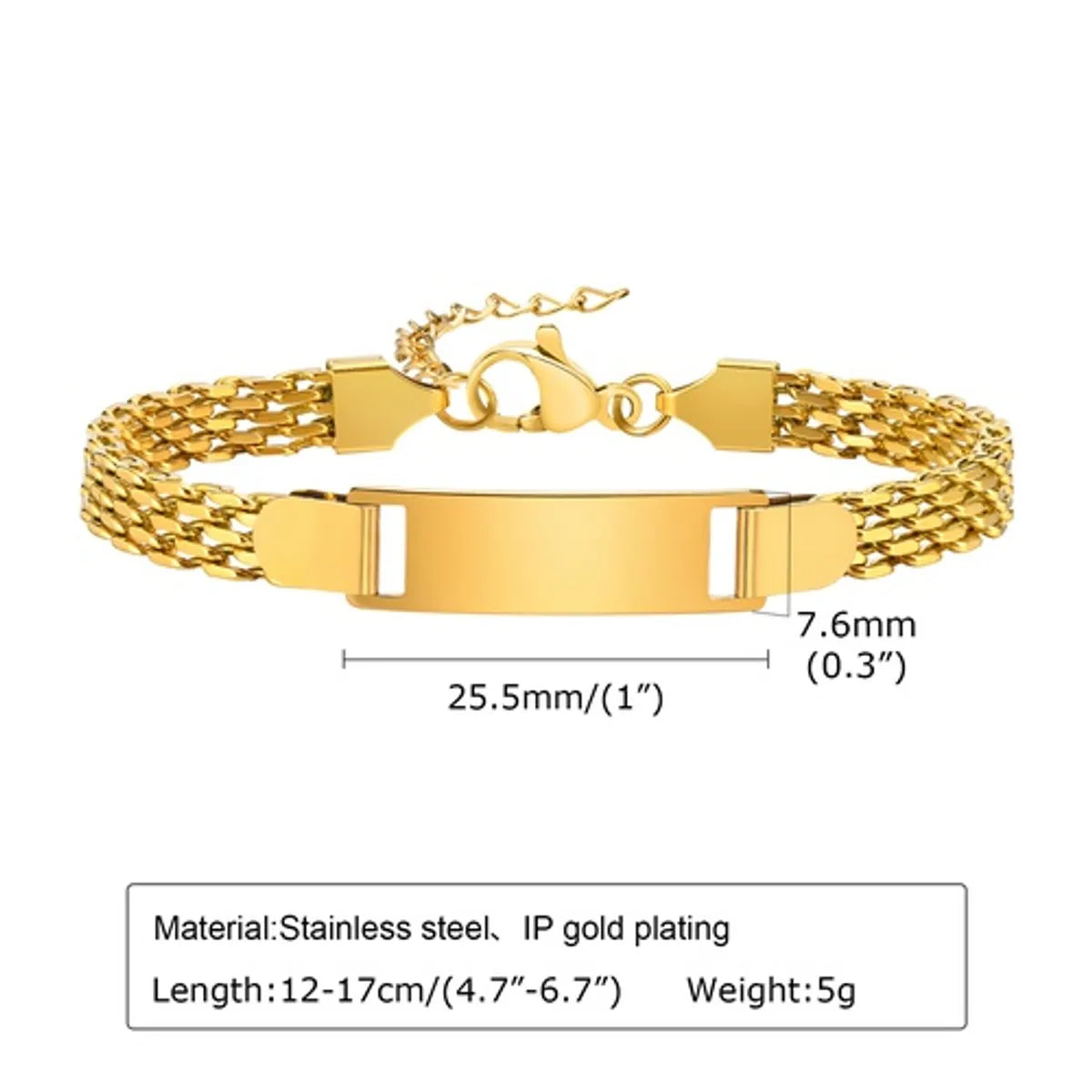 Simple Style Solid Color Stainless Steel Plating Bracelets