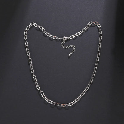 Simple Style Solid Color Stainless Steel Plating Chain Necklace