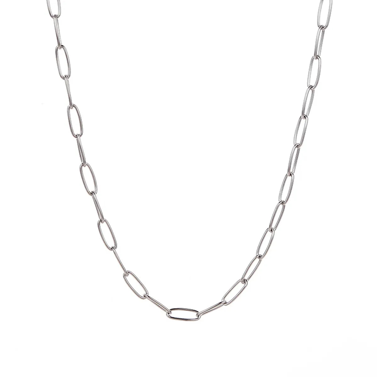 Simple Style Solid Color Stainless Steel Plating Chain Necklace