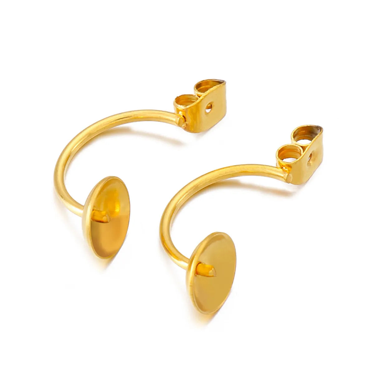 1 Pair Stainless Steel 18K Gold Plated Solid Color