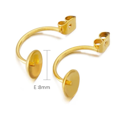 1 Pair Stainless Steel 18K Gold Plated Solid Color