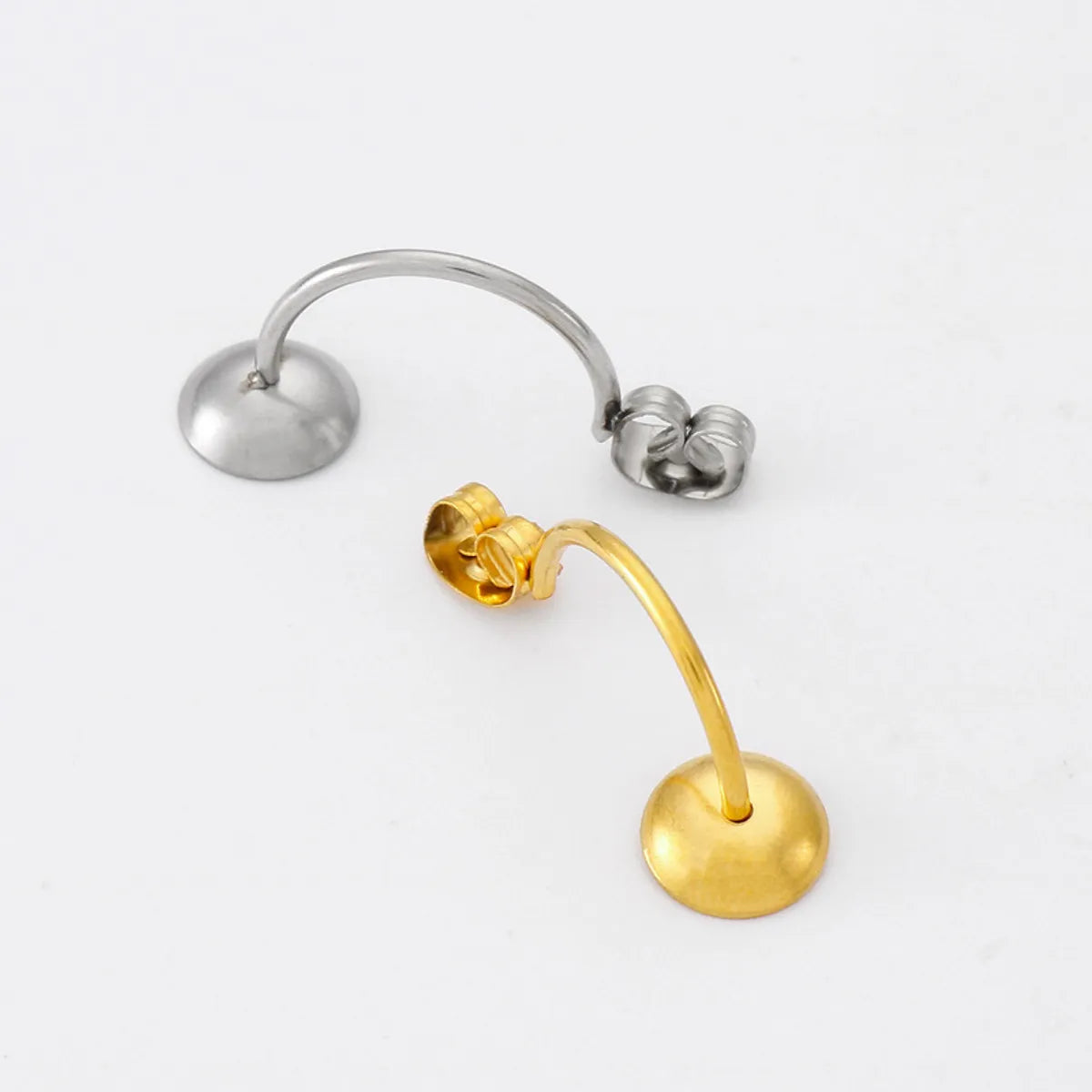 1 Pair Stainless Steel 18K Gold Plated Solid Color