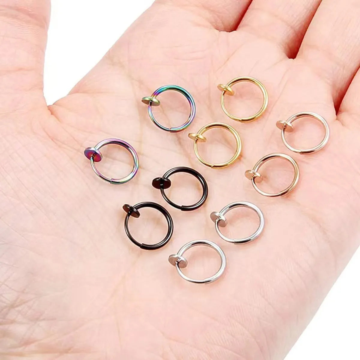 1 Pair Simple Style Solid Color Plating Stainless Steel Ear Cuffs