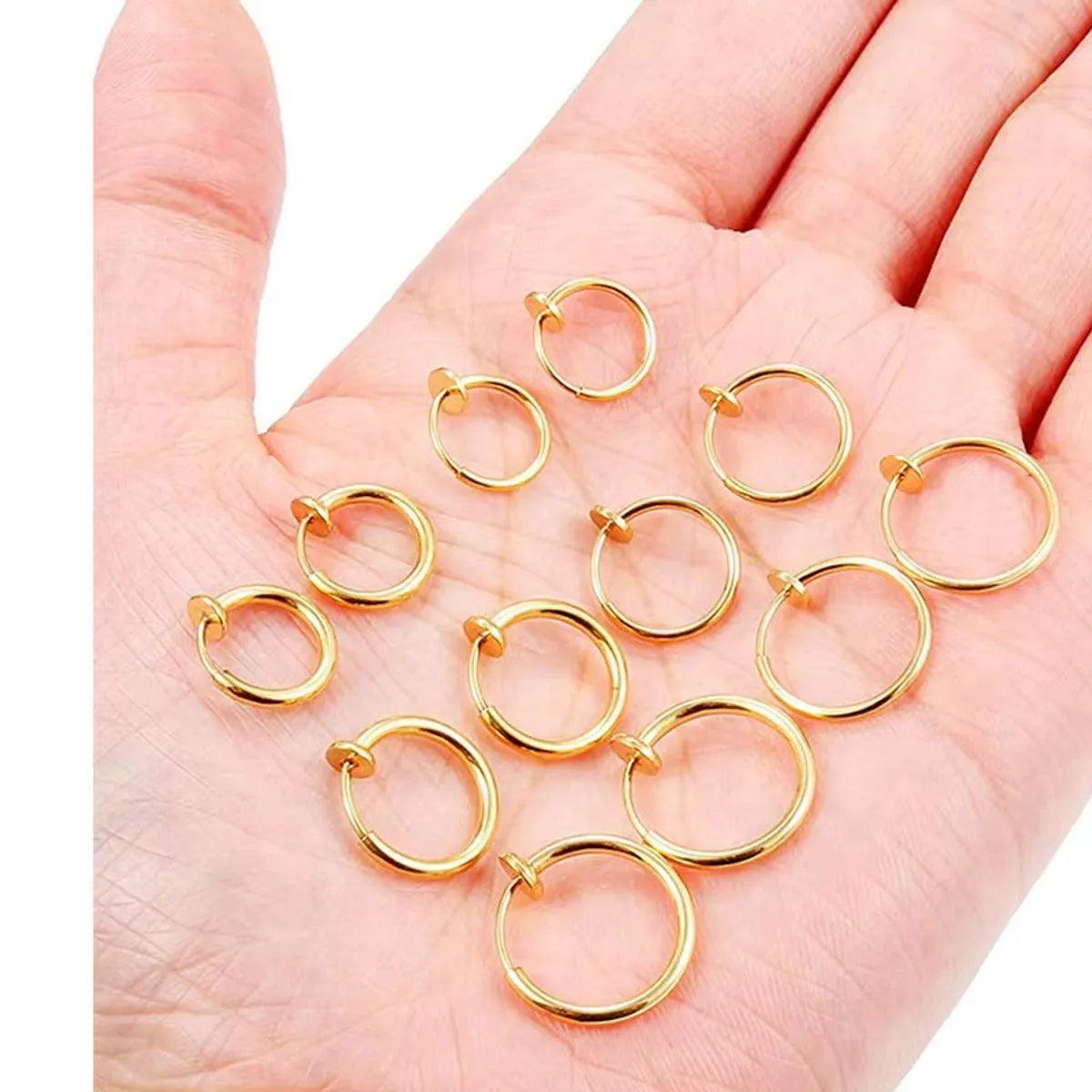 1 Pair Simple Style Solid Color Plating Stainless Steel Ear Cuffs