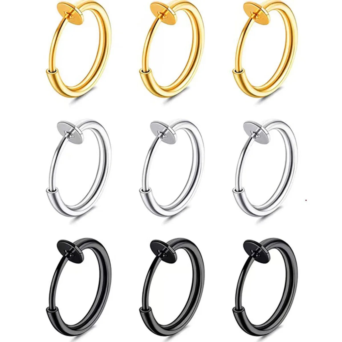 1 Pair Simple Style Solid Color Plating Stainless Steel Ear Cuffs