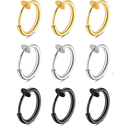 1 Pair Simple Style Solid Color Plating Stainless Steel Ear Cuffs