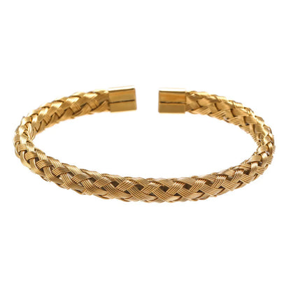 Simple Style Solid Color Stainless Steel Plating Gold Plated Bangle