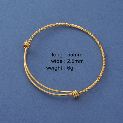 Simple Style Solid Color Stainless Steel Plating Gold Plated Bangle