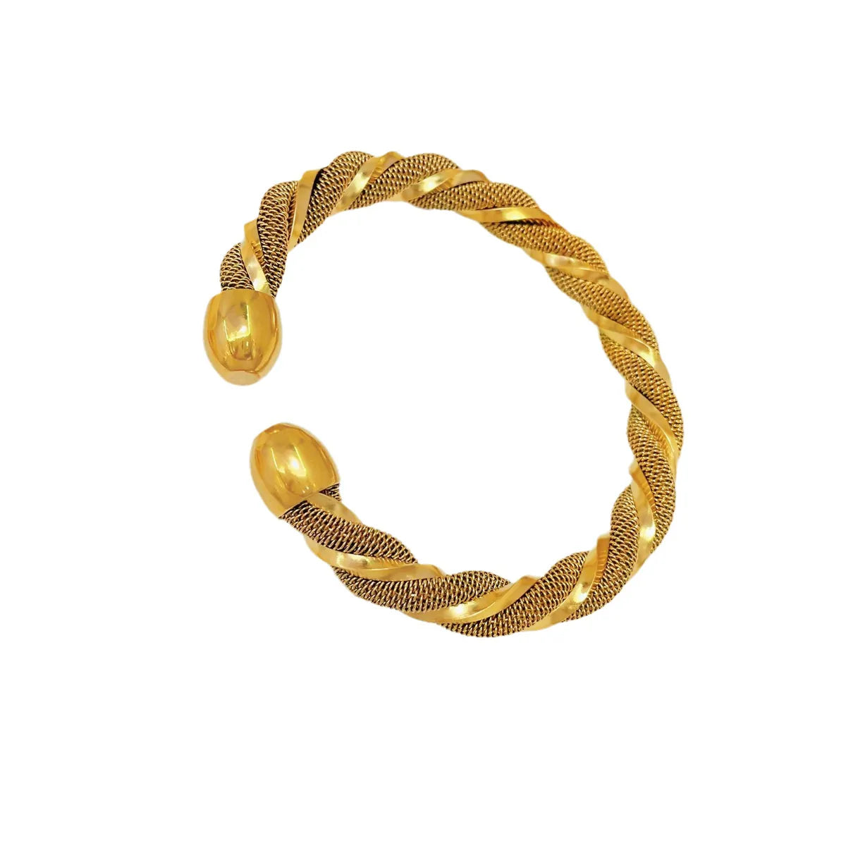 Simple Style Solid Color Stainless Steel Plating Gold Plated Bangle