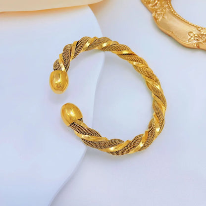 Simple Style Solid Color Stainless Steel Plating Gold Plated Bangle