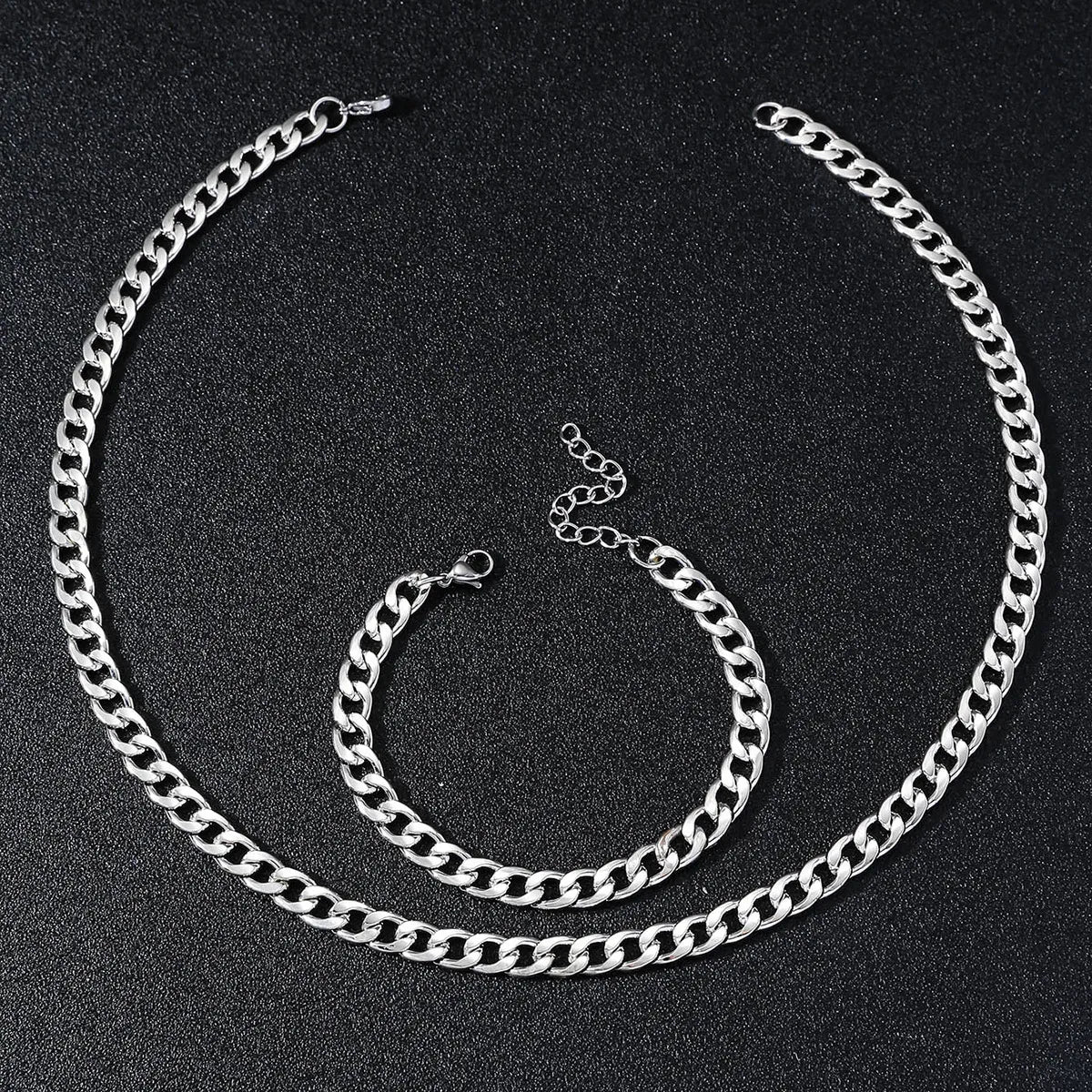 Wholesale Simple Style Solid Color Stainless Steel Plating Gold Plated Bracelets Necklace